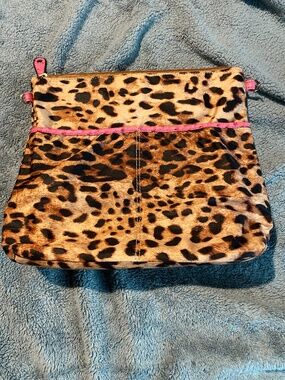Leopard print messenger bag *NEVER USED*